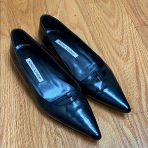 Manolo Blahnik Black Slip Ons